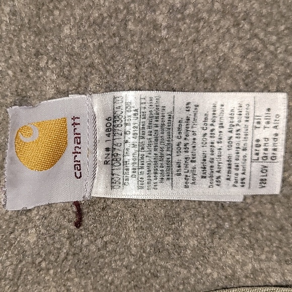 Vintage. Carhartt. USA Components. Zip Vest. Fleece-lined.  Men's size LT - Picture 9 of 16